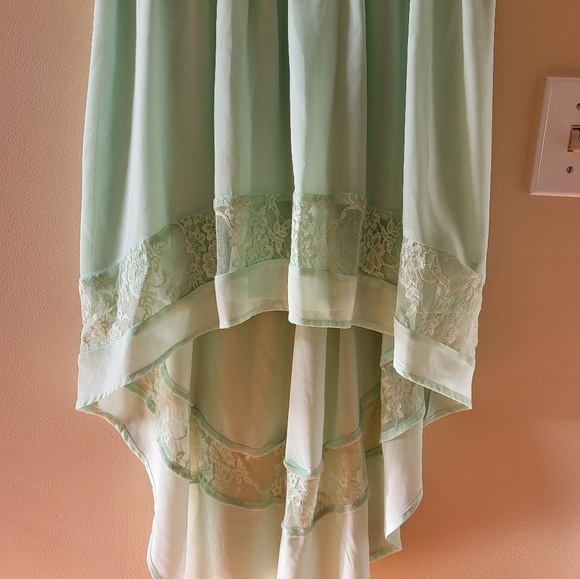 Mint green high low dress - Picture 6 of 8